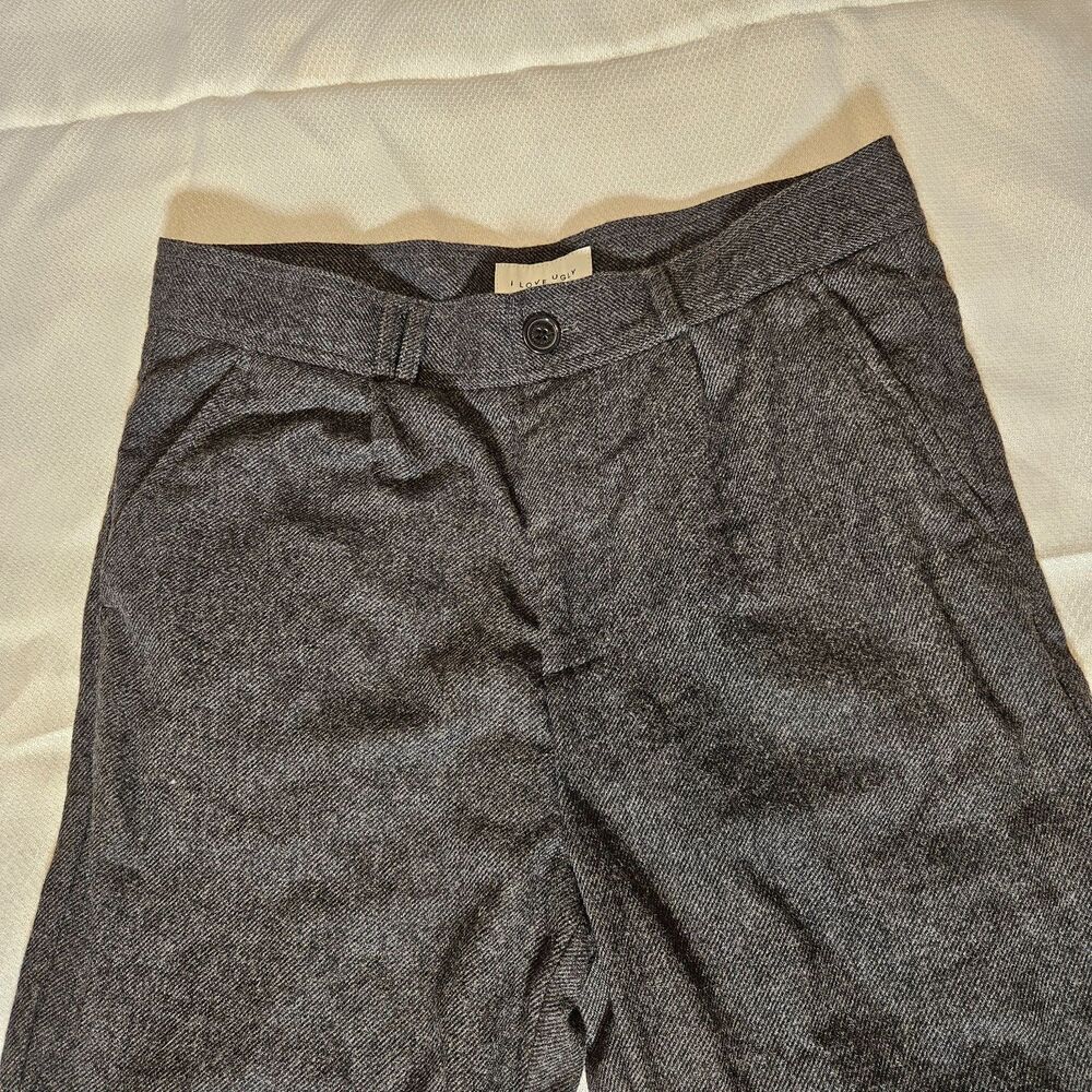 I Love Ugly Hi Stranger mens trousers gray medium wool blend - Picture 3 of 12